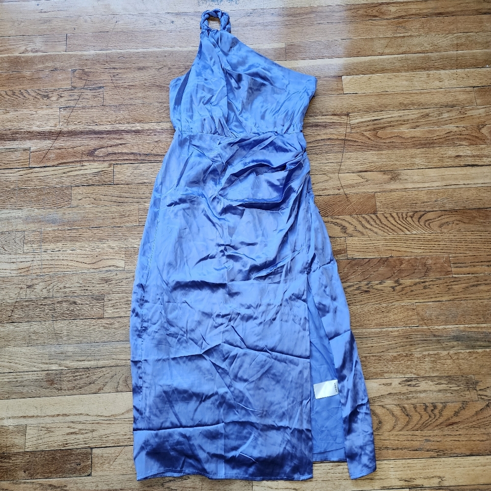Anthropologie Purple Silk Toga Midi Dress